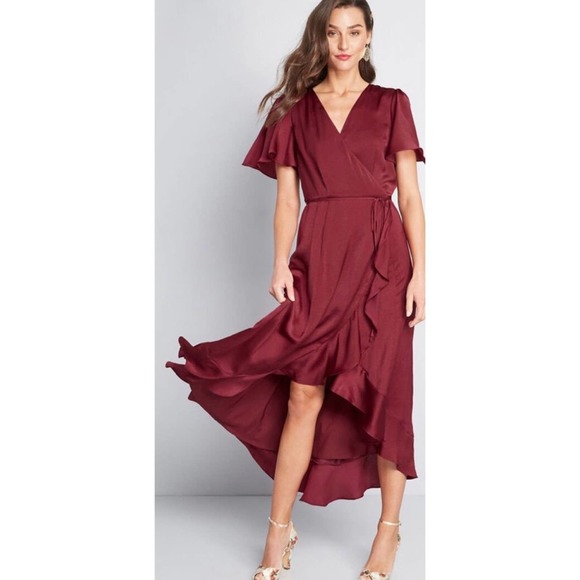 ModCloth Stunning Wonder Maxi Wrap Dress - Picture 1 of 8